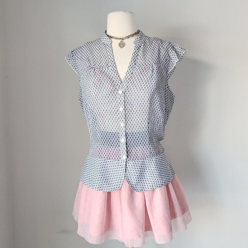 Vintage y2k Sheer Diamond Blouse
